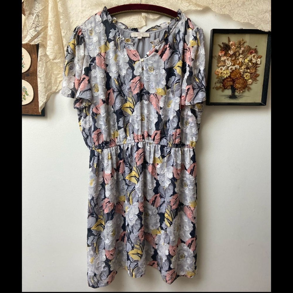 Loft • Plus Size Floral Midi Dress